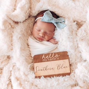 Hello My Name Is Wooden Cutout / Birth Announcement /Baby Name Announcement / Baby Shower Gift / Hospital Announcement / Newborn Photo Prop image 3