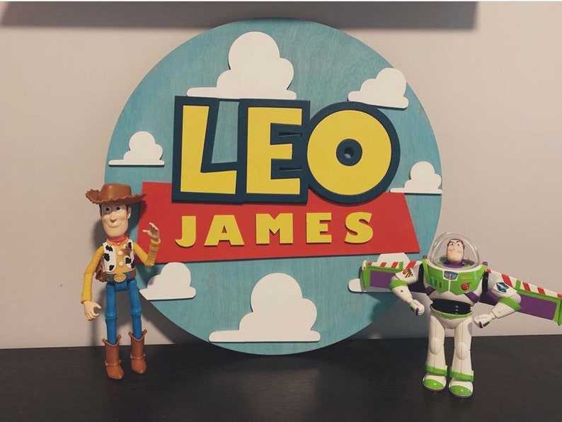 Wooden Name Sign Toy Theme Decor Andy's Room Decor Etsy