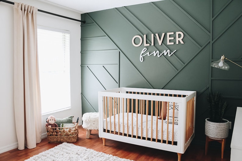 Freestanding Wooden Name Sign for Nursery 3D Nursery Name image 4