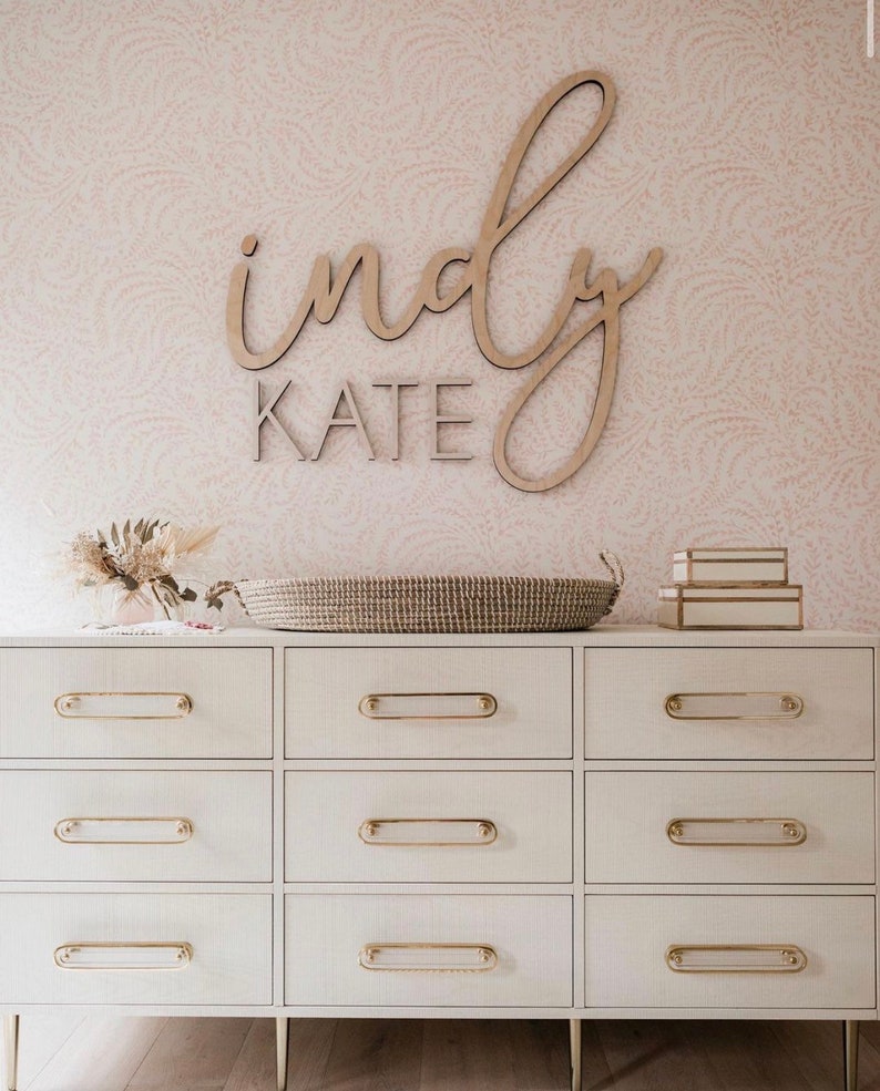 Nursery Name Sign Nursery Decor Wooden Name Cutout Personalized Nursery Decor Wooden Nursery Letters image 2