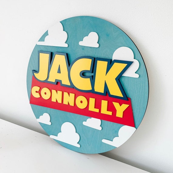 Wooden Name Sign Toy Theme Decor Andy S Room Decor Infinity And Beyond Cloud Nursery Baby Shower Gift