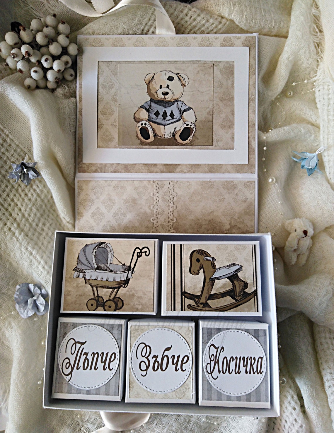 Baby Keepsake Box, Baby Treasure Box, Handmade Baby Box, First Birthday