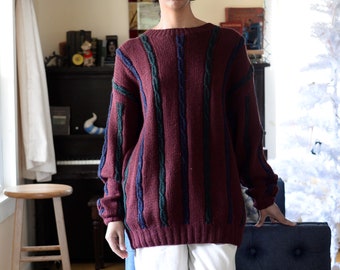 moving sale 90s deadstock hand knit ramie blend oversized sweater