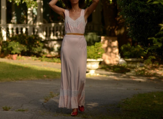 moving sale 1930s blush pink bias cut slip dress … - image 2