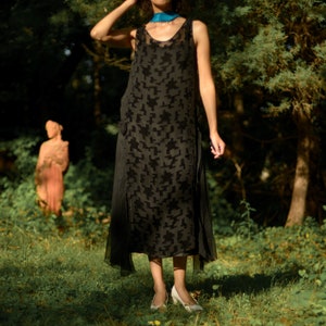 moving sale 1920s silk devore velvet drop waist flapper dress // 38&quot; bust, small-medium