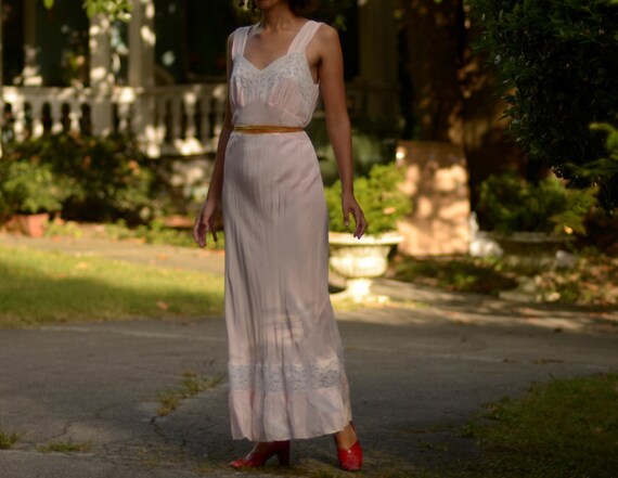 moving sale 1930s blush pink bias cut slip dress … - image 4