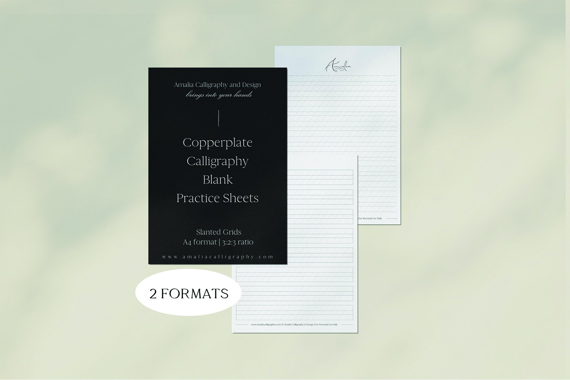 DIGITAL Copperplate Calligraphy Blank Grids Practice Sheets ...