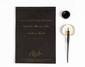 Uppercase Letters Calligraphy Practice Pad, Calligraphy Practice Sheets, Beginner Calligraphy Guide, Calligraphy Work Guide