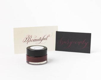 Burgundy Calligraphy Ink, Handmade Calligraphy Ink, Modern Calligraphy Ink, Dip Pen Ink, Pointed Pen Ink, Modern Calligraphy Supplies