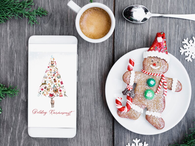 Digital Christmas Cards Printable Holidays Cards Greeting Etsy