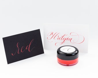 Red Calligraphy Ink, Handmade Calligraphy Ink, Modern Calligraphy Ink, Dip Pen Ink, Pointed Pen Ink, Modern Calligraphy Supplies, Red Ink