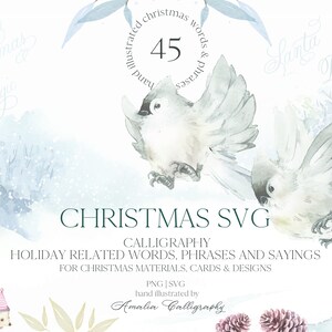 Christmas SVG Words Cut Files Bunlde, Christmas png Words and Phrases to create Christmas Clipart, Christmas Cards, SVG Files for Cricut