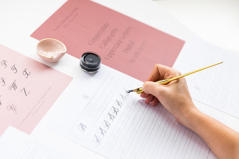 DIGITAL Copperplate Calligraphy Practice Sheets | Guide Sheets | Hand ...