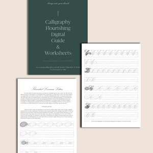 Puede incluir: Una hoja de trabajo imprimible en blanco y negro para practicar la caligraf&iacute;a con letras min&uacute;sculas adornadas. La hoja de trabajo incluye instrucciones y ejemplos de c&oacute;mo crear florituras para las letras "c", "g" y "m".