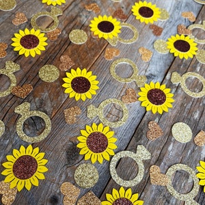 Sunflower Autumn Bridal Shower Bachelorette Party Confetti Table Scatter 125 pcs