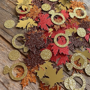 Autumn Leaves Bridal Shower Bachelorette Party Table Scatter Confetti