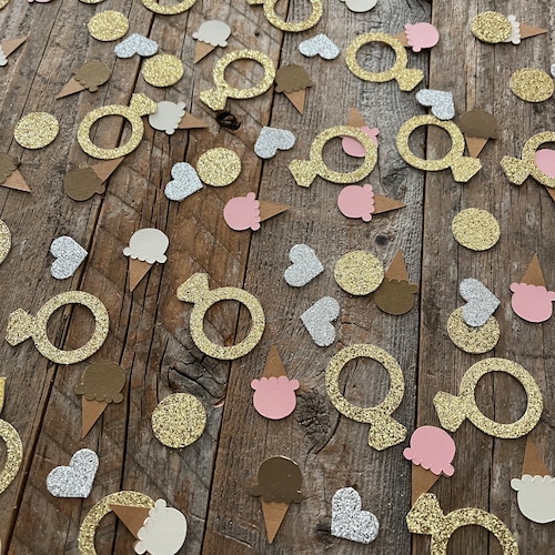 All Scooped Up Neapolitan Ice Cream Bridal Shower Table Scatter Confetti