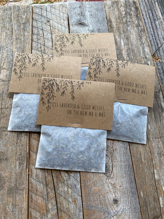 Wedding Exit Toss: Dried Lavender Buds with Modern Leaves (Set of 20)
