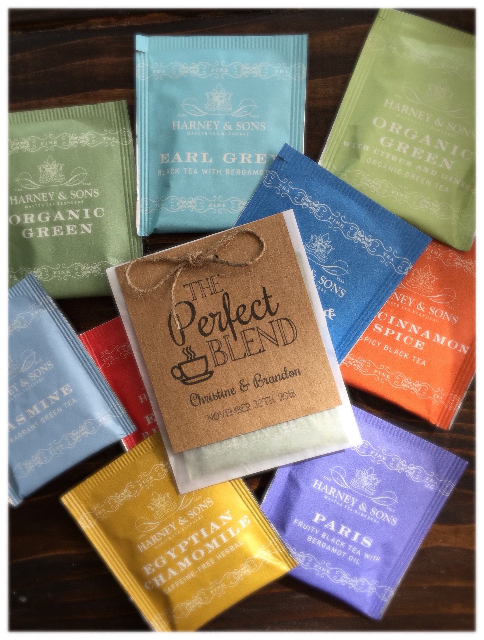 SET of 20 Personalized Tea Bag Wedding Favors/ Bridal Shower / Etsy