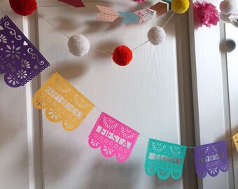 Mexican Inspired Papel Picado Birthday Party Banner Personalization Available