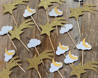 Twinkle Little Star Cupcake Toppers and Food Picks Set of 24