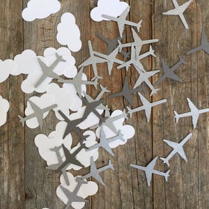 150 Airplanes and Clouds Table Scatter Confetti for Aviation Themed Weddings Parties Birthday Now 150 pieces