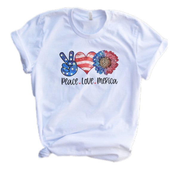 4th of July girls sunflower shirt Patriotic shirt July 4th shirt Independence Day shirt Red white and blue sunflower shirt cute girls shirt