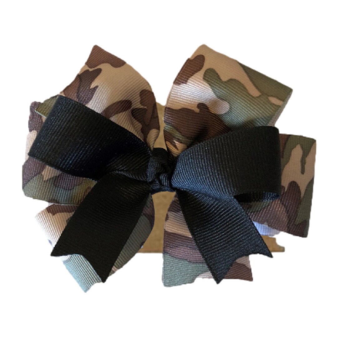Camo Hair Bow Camouflage Bows Army Hair Bows Camouflage Etsy