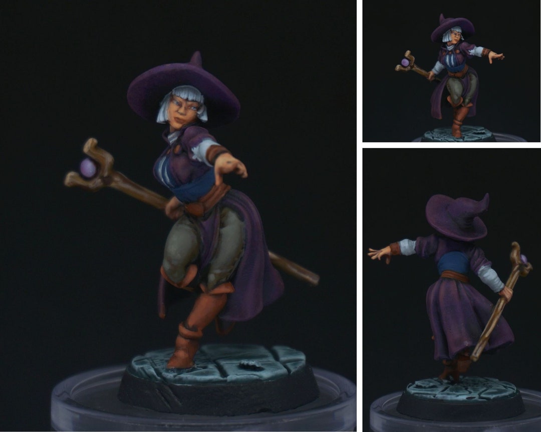 Painted Human Female Wizard Female Spell Caster Pathfinder Etsy