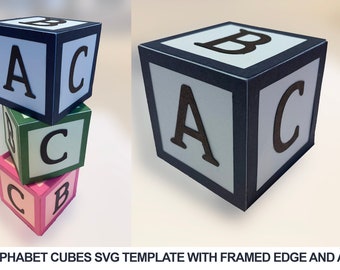 3D Letters alphabet blocks a-z svg file for Cricut Silhouette Cameo Laser cutting machine