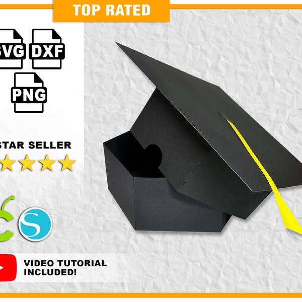 3D Graduation Cap Gift Box, Teacher svg file for Cricut svg Silhouette cameo, teacher gift, graduation svg, cricut project cutting file