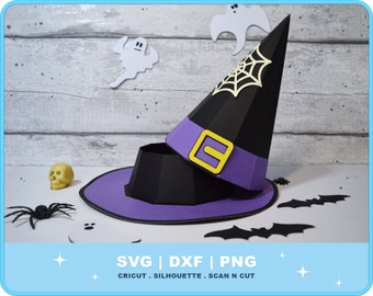 Witch Hat Gift Box SVG file for Cricut and Silhouette Halloween SVG 3D Gift Box Favour Box Favor Template DXf PNG