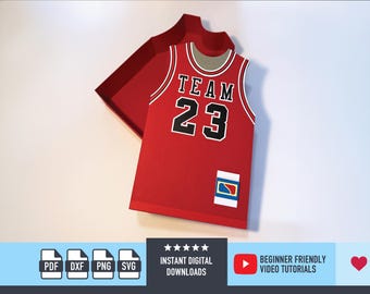 Basketball Jersey Box SVG file for Cricut and Silhouette Nba Box svg 3D Gift Box Favour Box Favor Template DXf PNG Basketball SVG