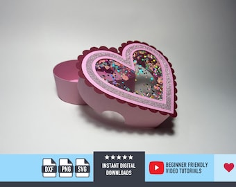 Heart Box SVG File for Cricut and Silhouette 3D Heart Gift Box Favour ...