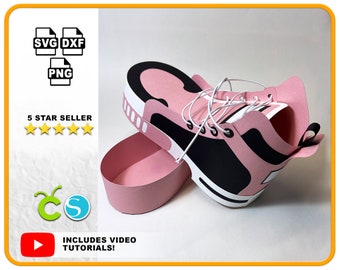 3D Sneaker Gift Box svg 3D Sneaker Box Trainer Gift Box for Cricut and Silhouette 3D Shoes Shoe Gift Box SVG Cricut Favor Box 3D Sneakers