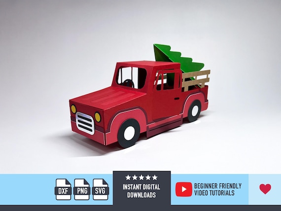 3D Truck SVG Christmas Truck for Cricut and Silhouette Christmas SVG Files Cricut Projects 3d SVG File