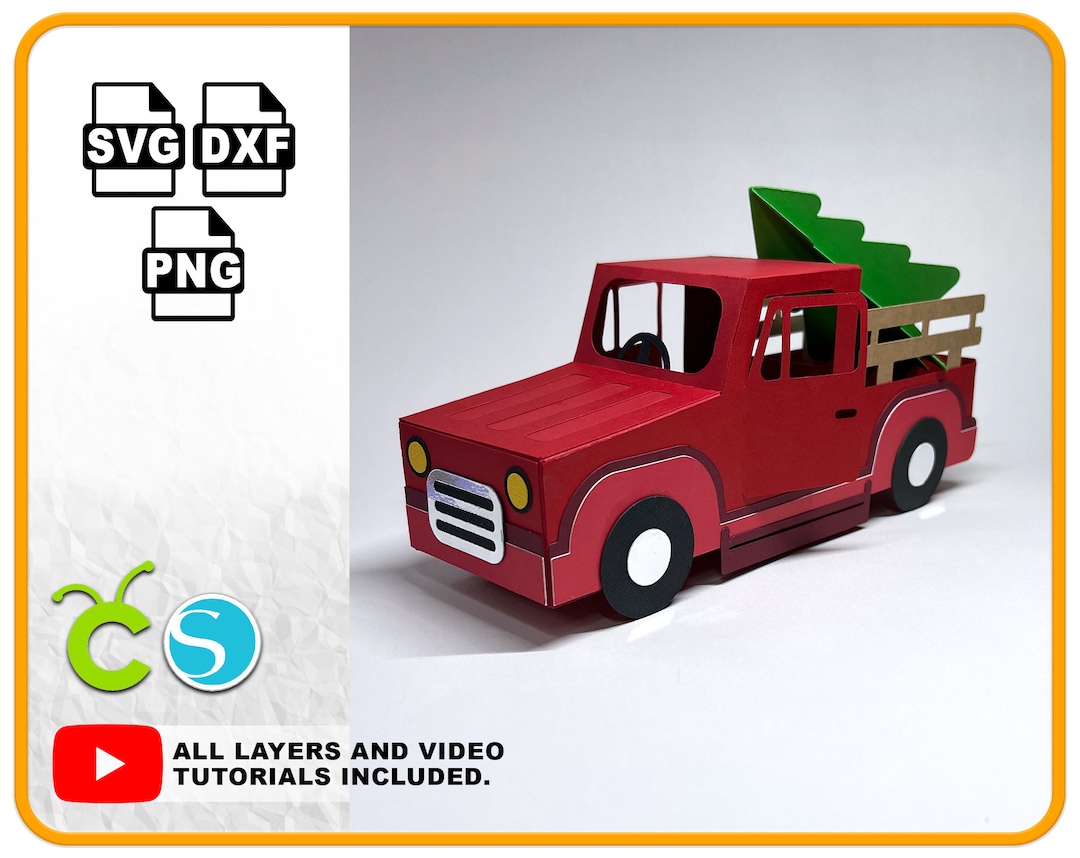 3D Truck SVG Christmas Truck for Cricut and Silhouette Christmas SVG 3D Truck SVG Christmas Truck for Cricut and Silhouette Christmas SVG