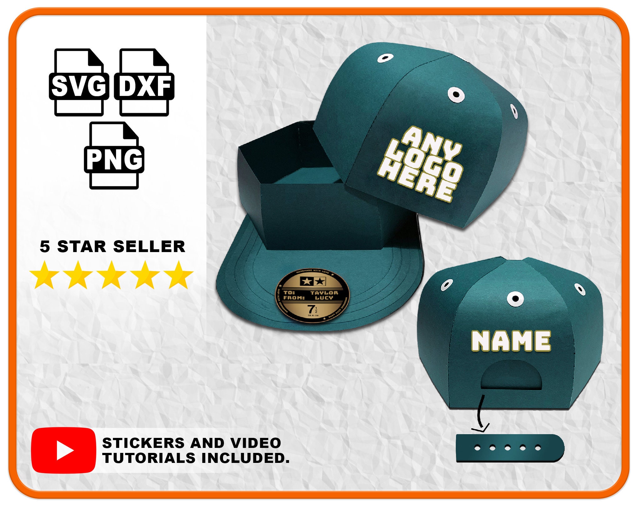 Baseball Cap Box SVG File 3D Gift Box Favour Box Favor SVG Etsy