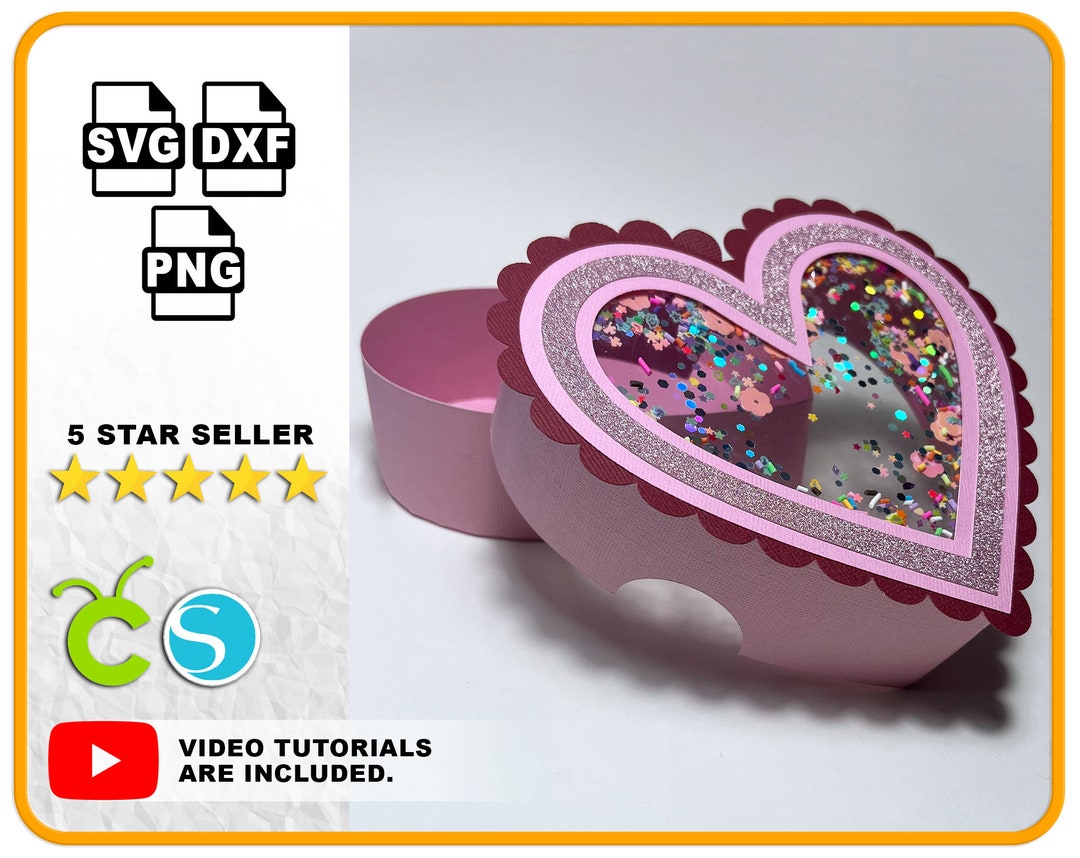 Heart Box SVG File for Cricut and Silhouette 3D Heart Gift Box Favour