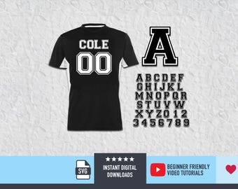 Varsity Font SVG AlphabetA-Z 0-9 Sport Football Font American Football Baseball Jersey Font for Cricut and Silhouette Vinyl or Sublimation