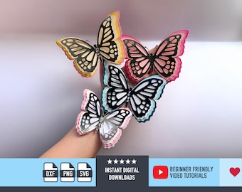 Butterfly SVG, 3D Butterfly svg, Butterfly template, Layered Butterfly svg for Cricut and Silhouette