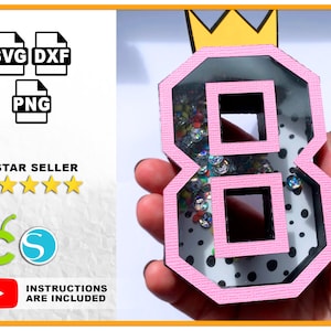 3D Shaker nummers 0-9 SVG gestanst sjabloon GEEN scoren nodig SVG 3D letters voor Cricut Silhouette Cameo Lasersnijmachine