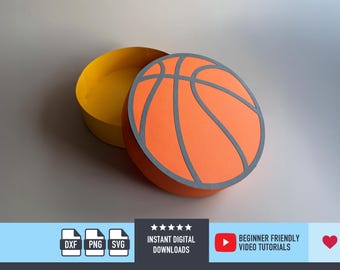 Basketball Gift Box SVG file for Cricut and Silhouette 3D Gift Box Sports svg Favour Box Template Fathers Day SVG NBA SVg Favor box