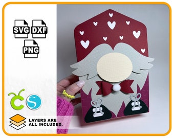 Christmas Gonk Gift Bag SVG Template Gonk SVg Party Bag for Cricut and Silhouette cutting machines pdf Christmas SVG DXF 3d template