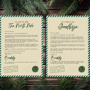 Plantilla imprimible de lista de deseos de Navidad con cartas de llegada y despedida de elfos, paquete de 300 DPI