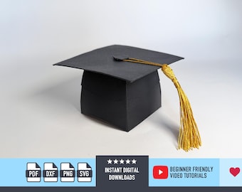 3D Graduation Cap Gift Box, Graduation Gift, Teacher Gift svg file for Cricut, graduation cap, Graduation Favour Box, Graduation Printable
