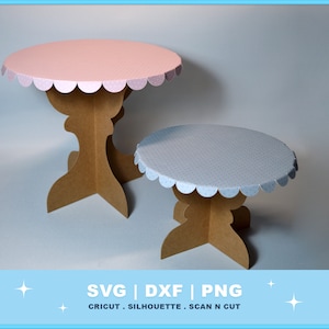 Gâteau Stand SVG fichier pour Cricut et Silhouette Cake Stand SVG 3D SVG Anniversaire svg fichiers Cupcake Holder