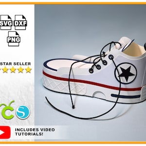 3D-sneaker geschenkdoos SVG 3D-canvas sneakerdoos trainer geschenkdoos voor Cricut en Silhouette 3D schoenen schoen geschenkdoos SVG Cricut gunstdoos