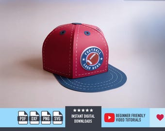 Baseball Cap Box SVG file 3D Gift Box Favour Box Favor SVG Template DXf PNG  for Cricut Silhouette Cameo includes score and no score options