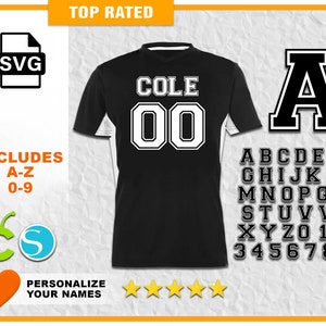 Varsity Font SVG AlphabetA-Z 0-9 Sport Football Font American Football Baseball Jersey Font for Cricut and Silhouette Vinyl or Sublimation